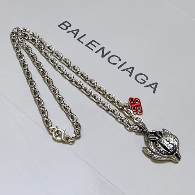 Balenciaga Eye Argent Rouge Chaîne Curb Motif Pendentif 3