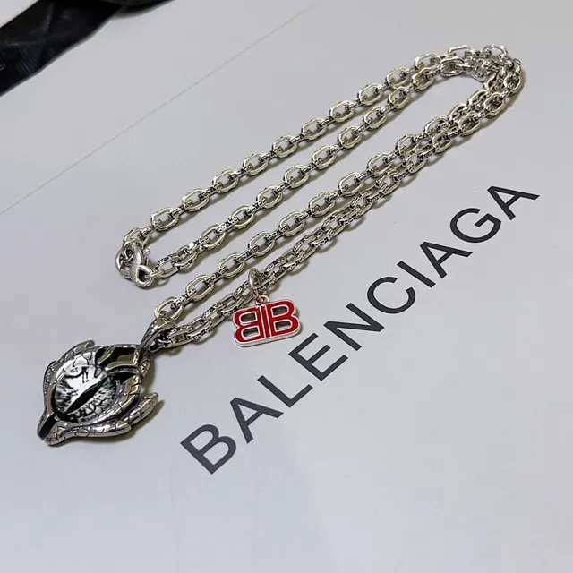 Balenciaga Eye Argent Rouge Chaîne Curb Motif Pendentif 4