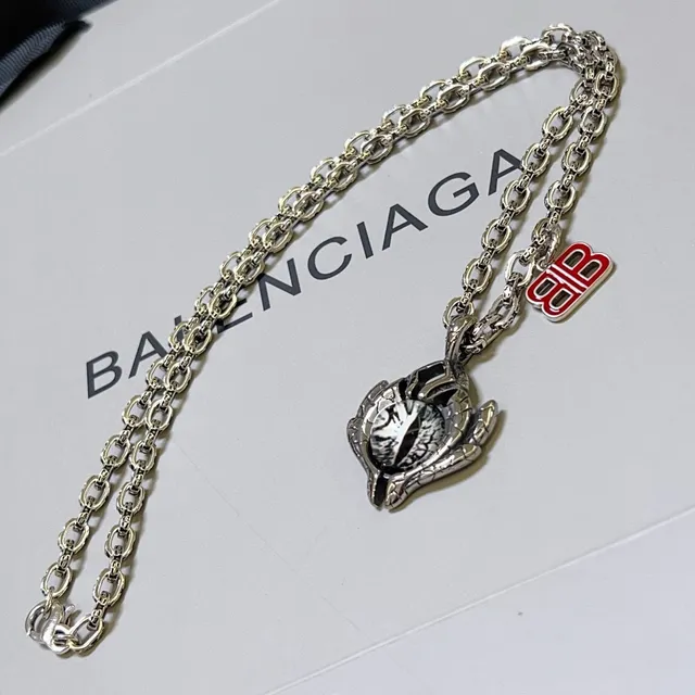 Balenciaga Eye Argent Rouge Chaîne Curb Motif Pendentif 6