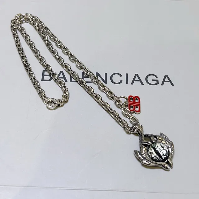 Balenciaga Eye Argent Rouge Chaîne Curb Motif Pendentif 7
