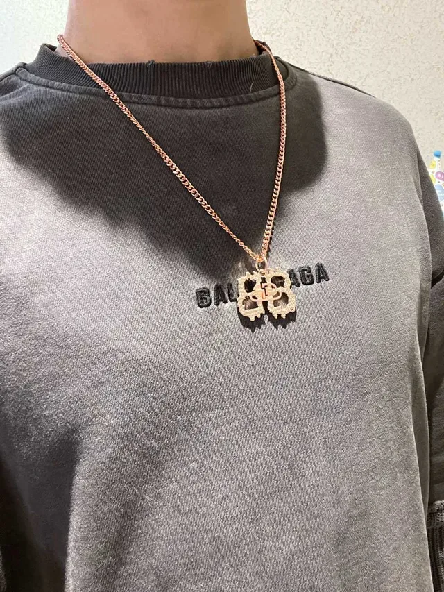 Balenciaga Flower BB Pendentif Chaîne Rose-Gold 2
