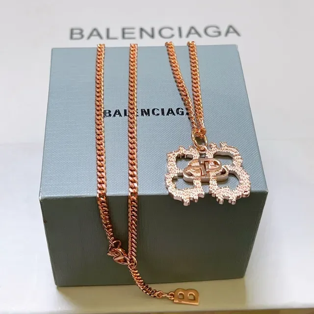 Balenciaga Flower BB Pendentif Chaîne Rose-Gold 4
