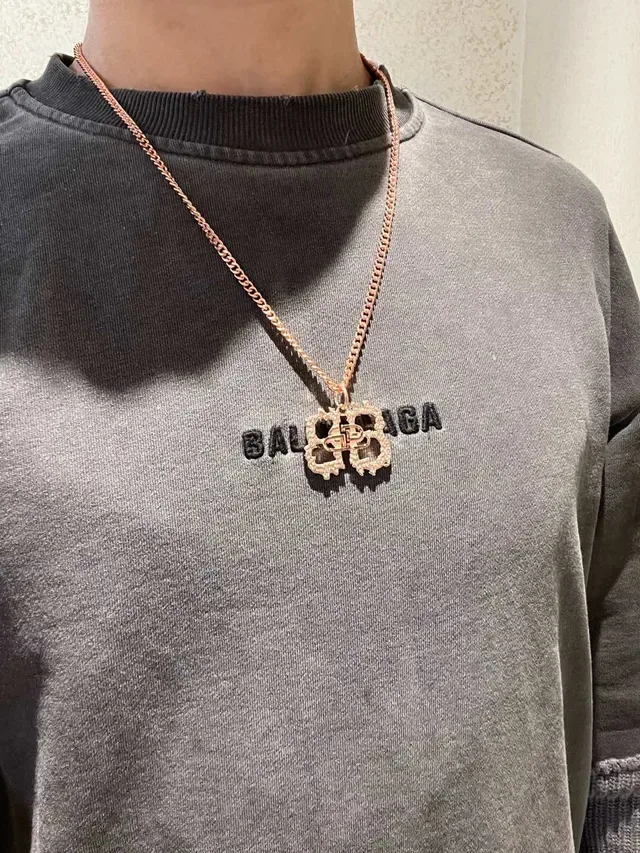 Balenciaga Flower BB Pendentif Chaîne Rose-Gold 8