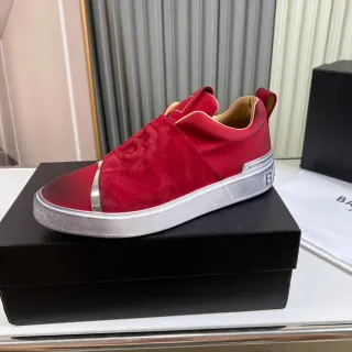 Balenciaga Rojo Plata Slip-On Ante Superior Lifestyle Sneakers