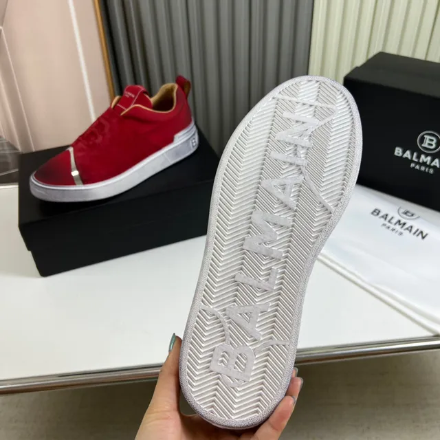Balenciaga Vermelho Prata Slip-On Camurça Superior Lifestyle Sneakers 2
