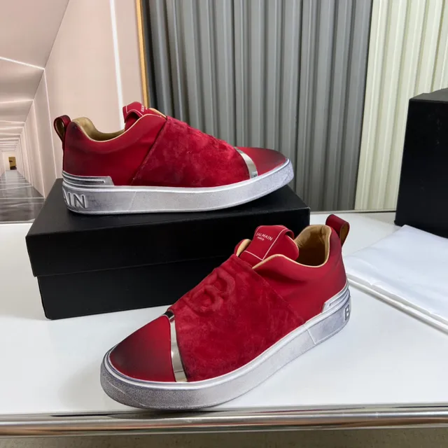 Balenciaga Vermelho Prata Slip-On Camurça Superior Lifestyle Sneakers 7
