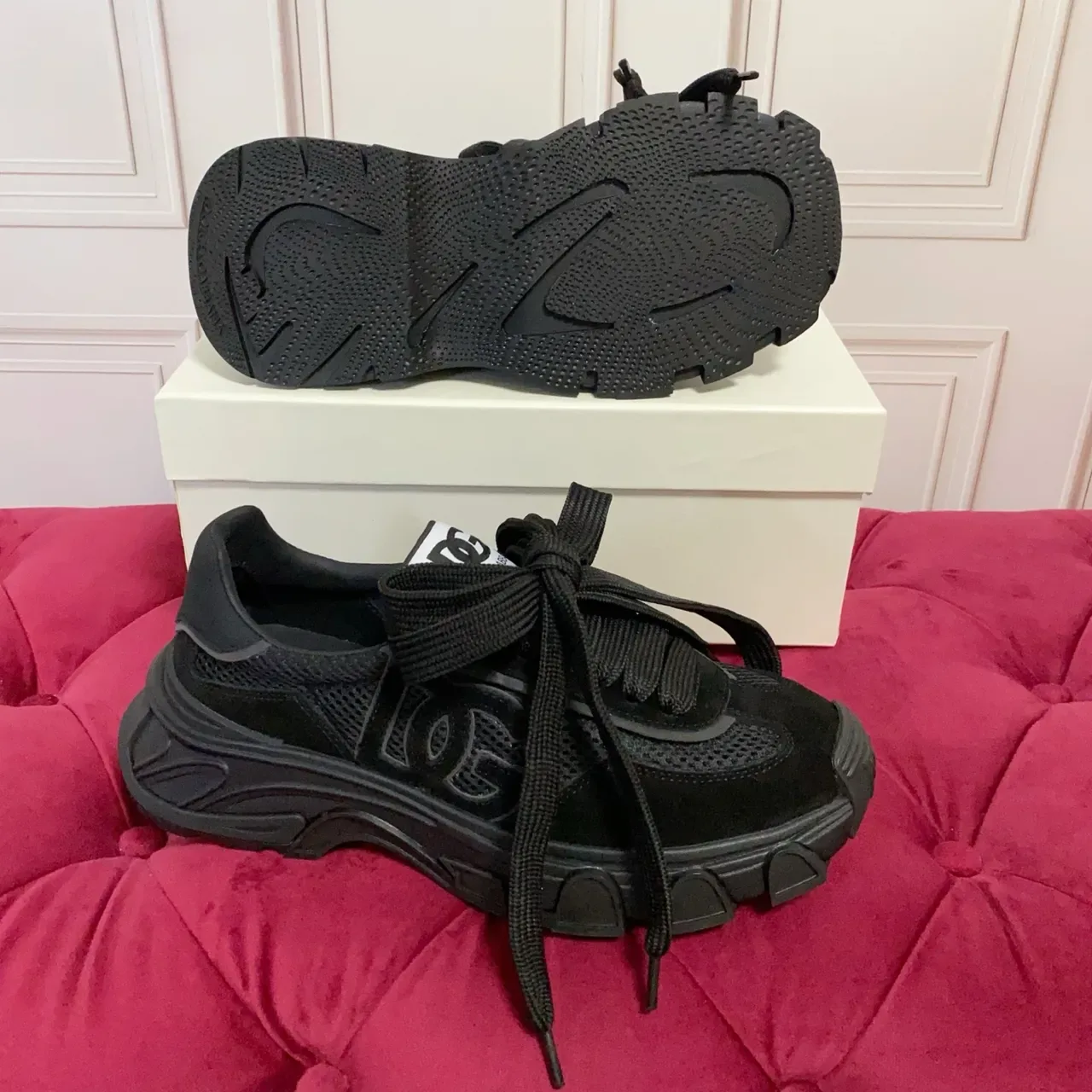 Balenciaga Runner Tênis pretos de malha e camurça chunky 3