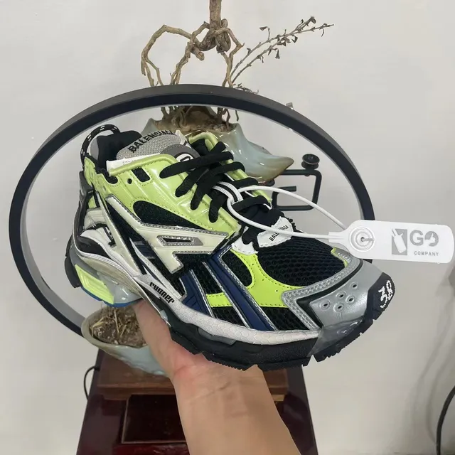 Balenciaga Runner Verde Lima Preto Branco Azul Marinho Tênis Chunky 6