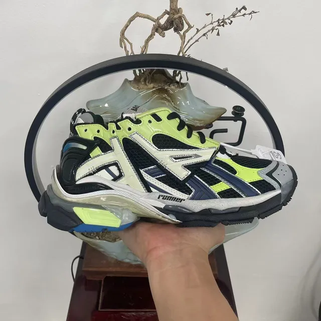 Balenciaga Runner Verde Lima Preto Branco Azul Marinho Tênis Chunky 7