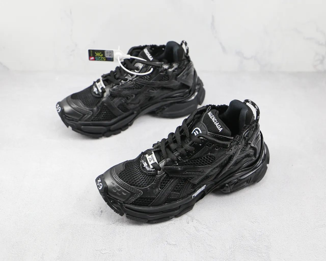 Balenciaga Runner Monochrome Black Chunky Sneakers 7