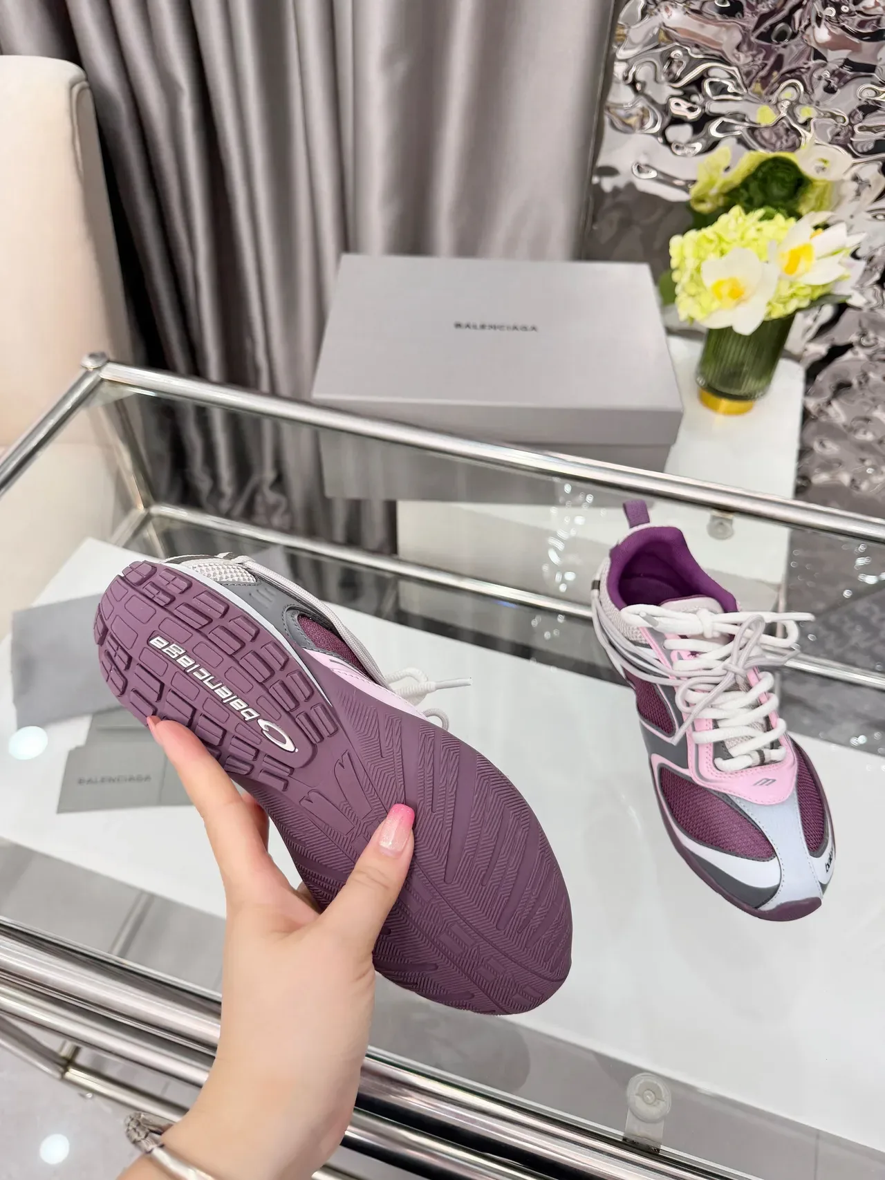 Balenciaga Runner Purple Pink Gray Lifestyle Sneakers 2