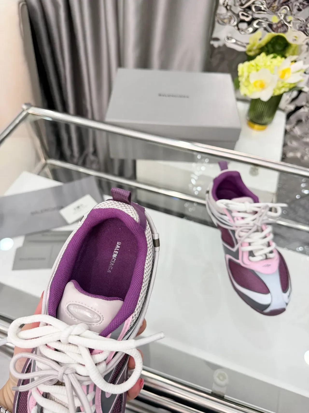 Balenciaga Runner Purple Pink Gray Lifestyle Sneakers 4