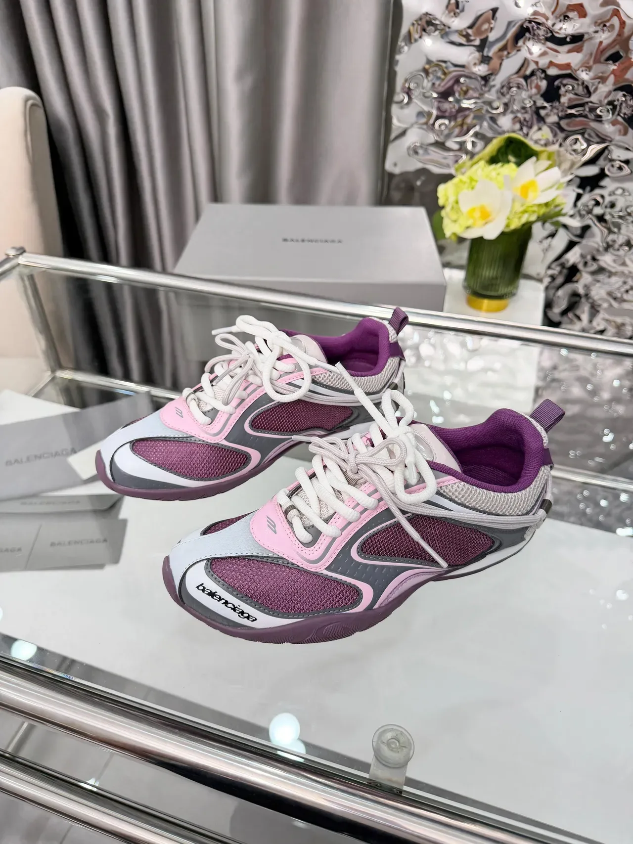 Balenciaga Runner Purple Pink Gray Lifestyle Sneakers 5