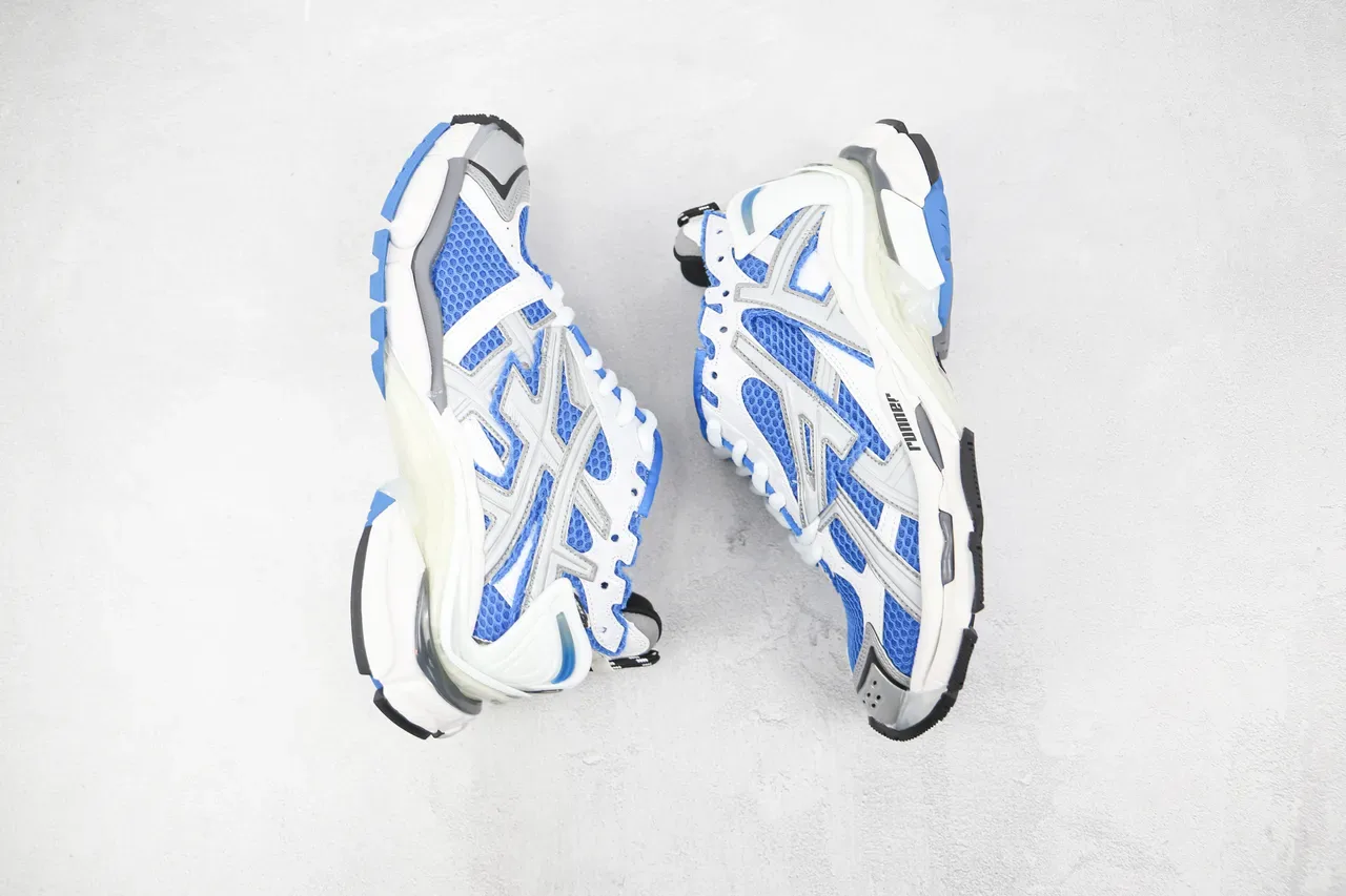 Balenciaga Runner White Blue Silver Chunky Sneakers 2