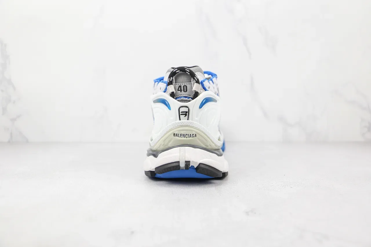 Balenciaga Runner White Blue Silver Chunky Sneakers 9