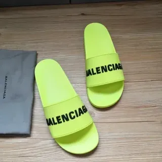 Balenciaga Slide Neon Yellow Logo नعाल
