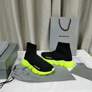Balenciaga Speed Trainer Black and Neon Yellow Lifestyle Sneakers