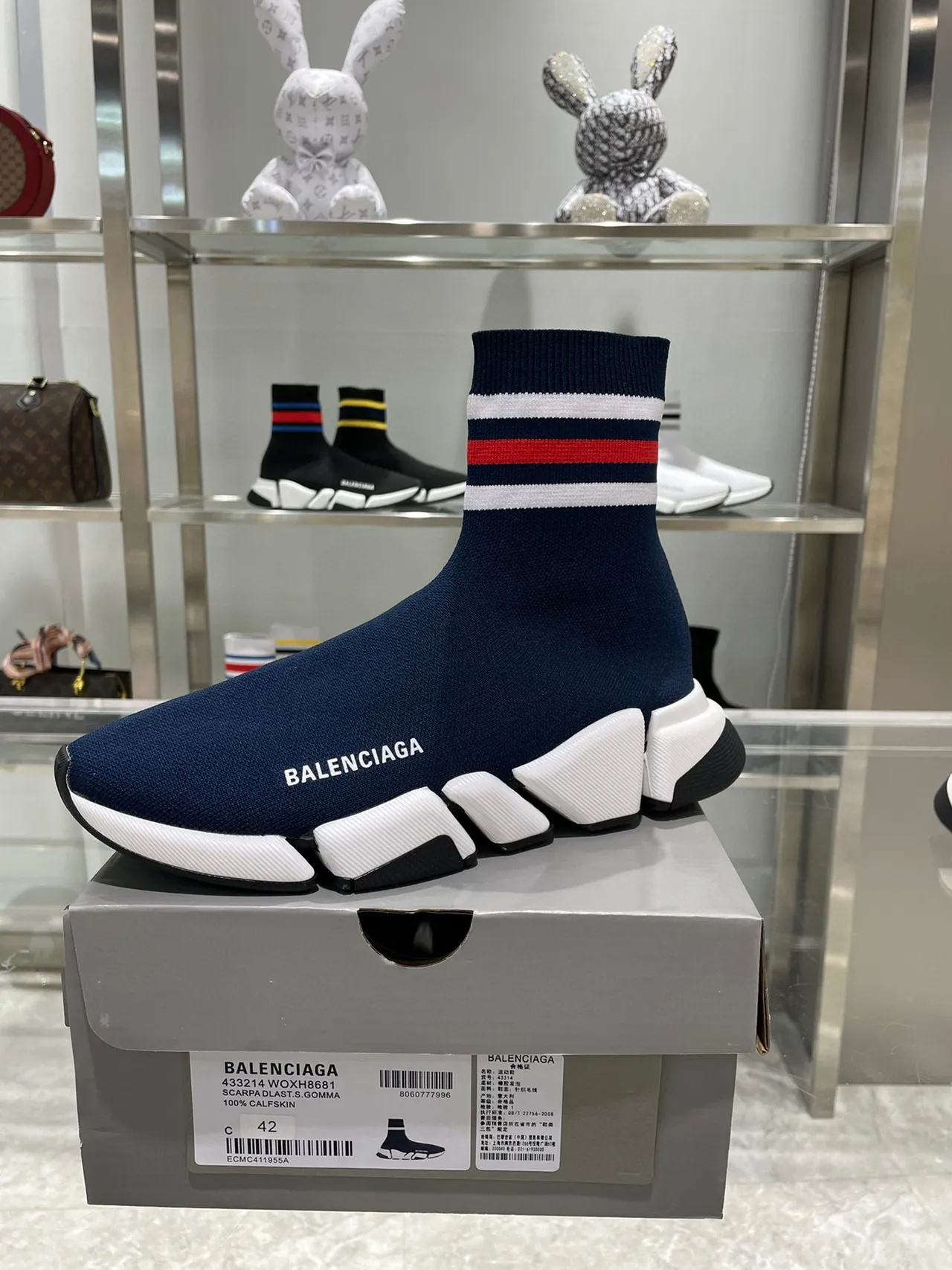 Balenciaga Speed Trainer أزرق بحري Sock-Fit نمط الحياة أحذية رياضية 3