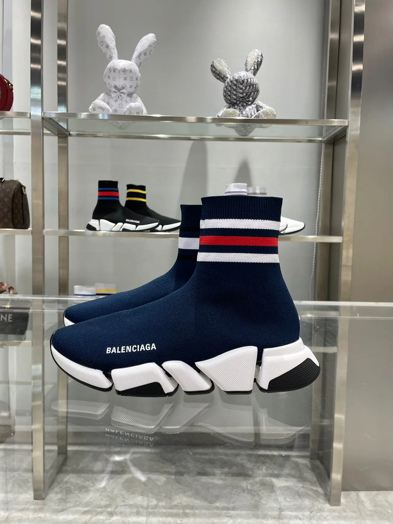 Balenciaga Speed Trainer أزرق بحري Sock-Fit نمط الحياة أحذية رياضية 6