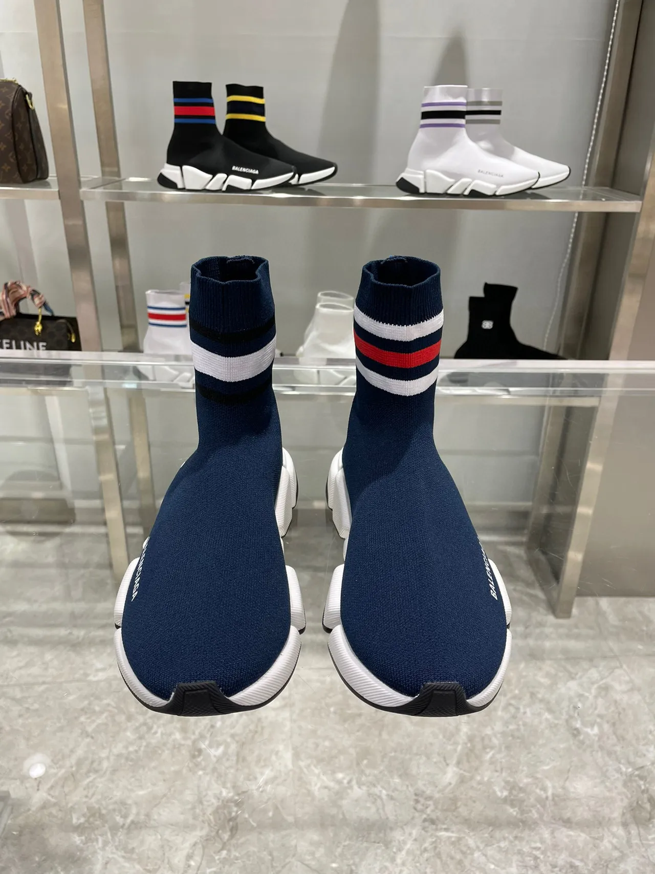 Balenciaga Speed Trainer أزرق بحري Sock-Fit نمط الحياة أحذية رياضية 9