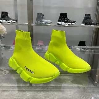 Balenciaga Speed Trainer Neon Yellow sneakers lifestyle