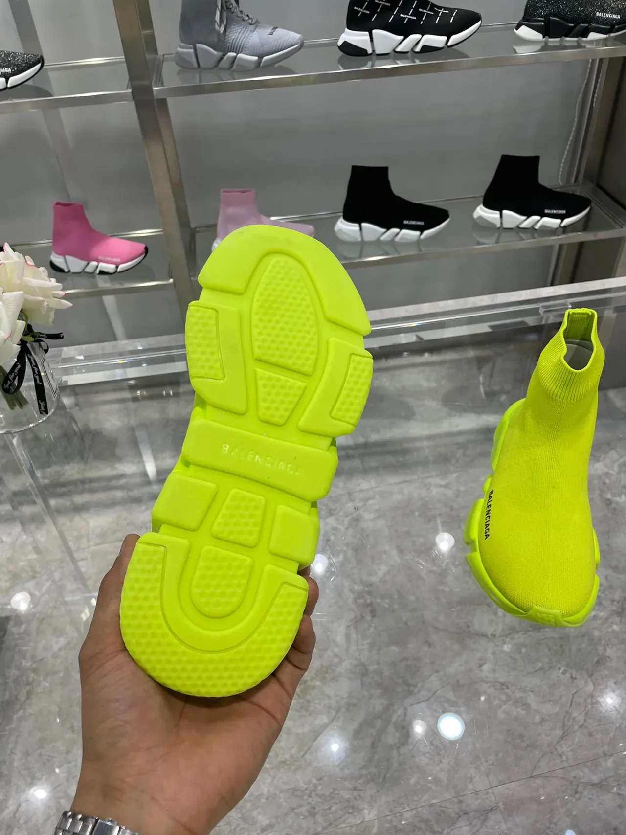 Balenciaga Speed Trainer Neon Yellow লাইফস্টাইল স্নিকার 3