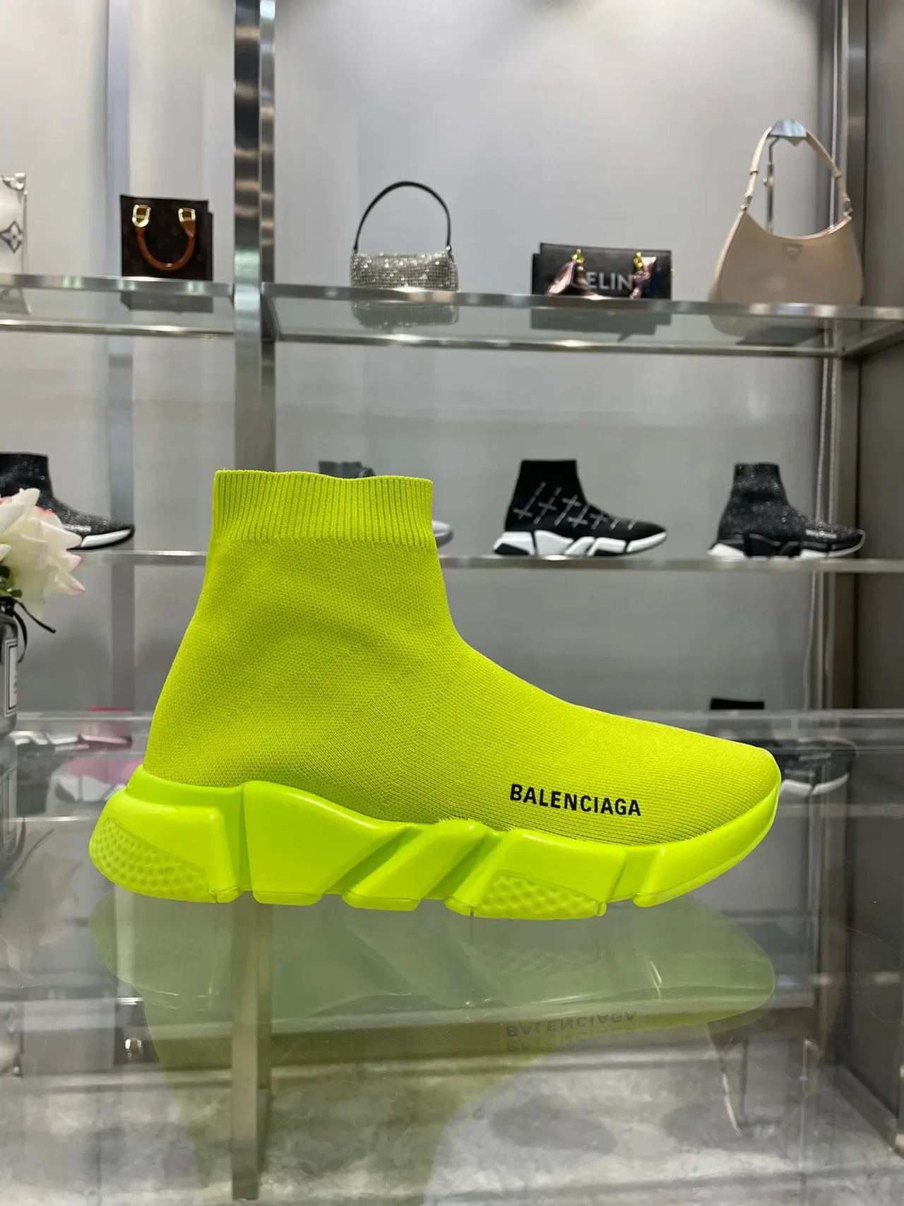 Balenciaga Speed Trainer Neon Yellow লাইফস্টাইল স্নিকার 4