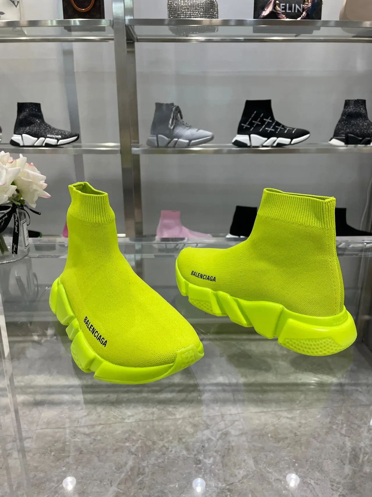Balenciaga Speed Trainer Neon Yellow লাইফস্টাইল স্নিকার 5
