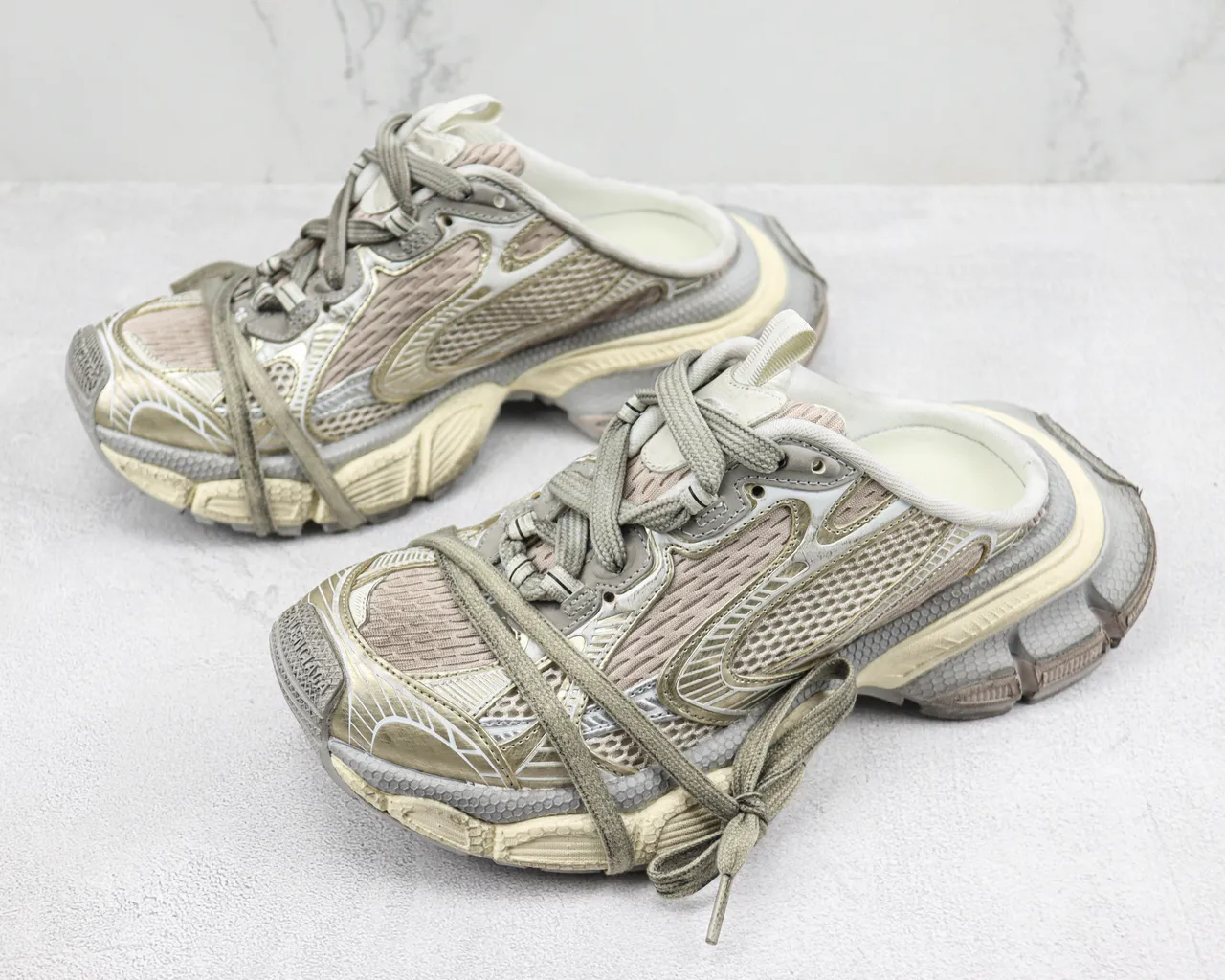 Balenciaga Track Trainer tênis chunky bege cinza 4