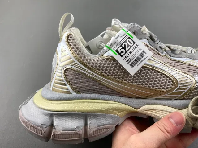 Balenciaga Track Trainer Bege Cinza Dourado Tênis Chunky 3