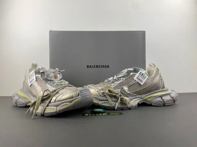 Balenciaga Track Trainer Bege Cinza Dourado Tênis Chunky 13