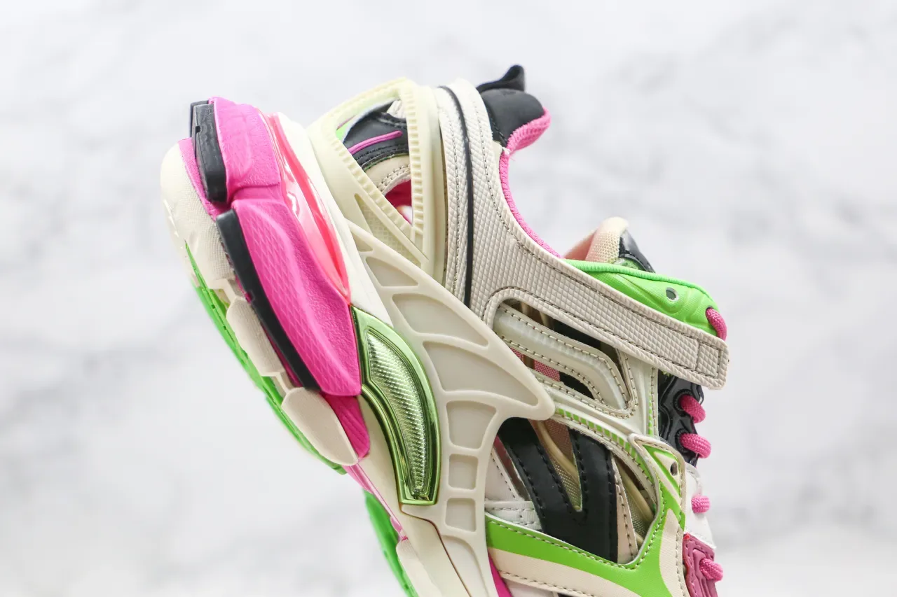 Balenciaga Track Trainer Sneakers Chunky Rose Néon et Vert 6