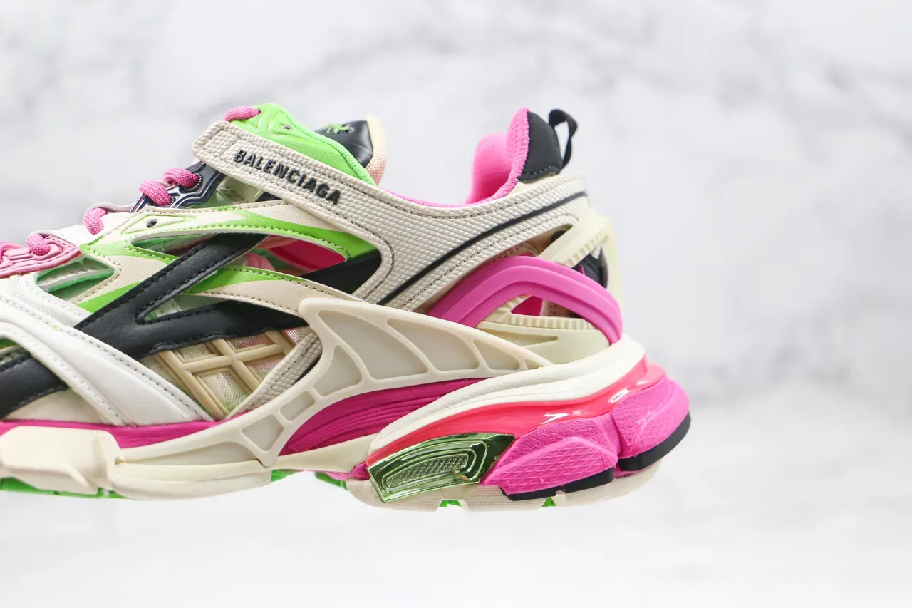 Balenciaga Track Trainer Sneakers Chunky Rose Néon et Vert 8