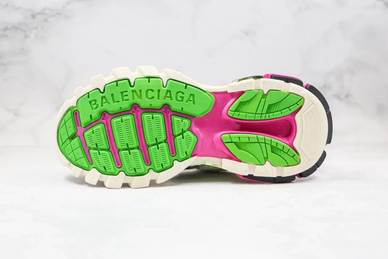 Balenciaga Track Trainer Sneakers Chunky Rose Néon et Vert 9