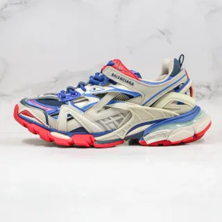 Balenciaga Track Trainer Off-White Blue Red zapatillas con suela gruesa