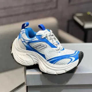 Balenciaga Track Trainer حذاء رياضي أبيض وأزرق سميك