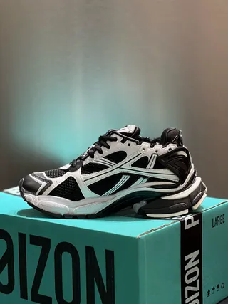 Balenciaga Track Trainer أحذية رياضية سميكة بيضاء وسوداء 5