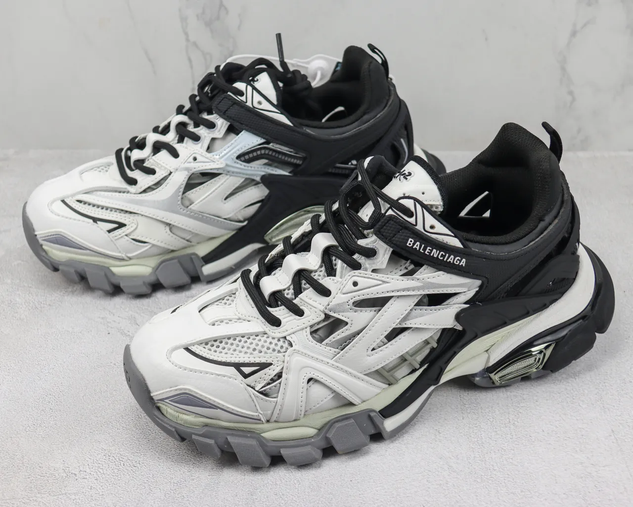 Balenciaga Track Trainer White Black Gray Chunky Sneakers 4