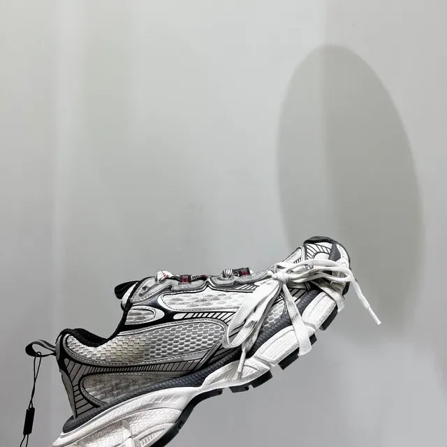 Balenciaga Track Trainer حذاء رياضي أبيض رمادي أسود سميك 3