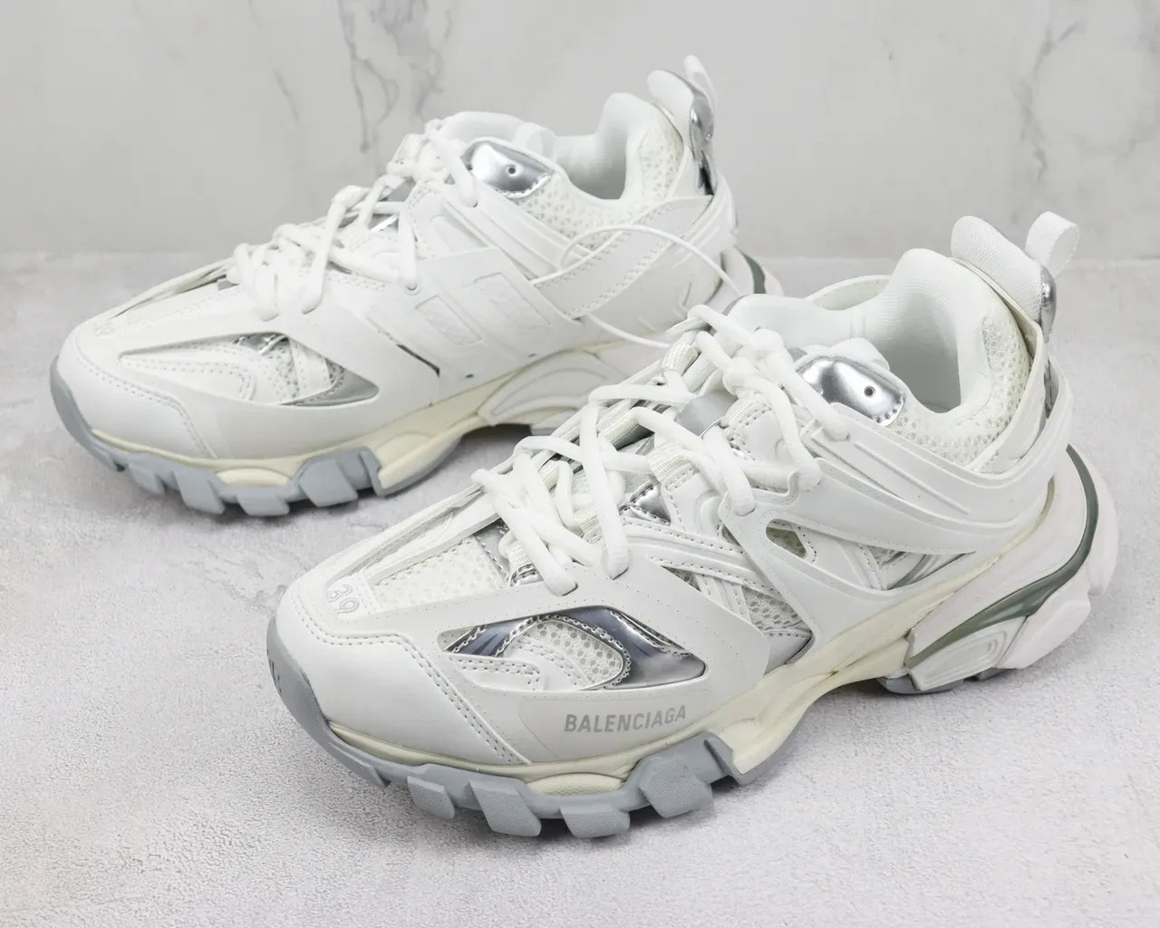 Balenciaga Track Trainer sneakers chunky blanc gris argent 4