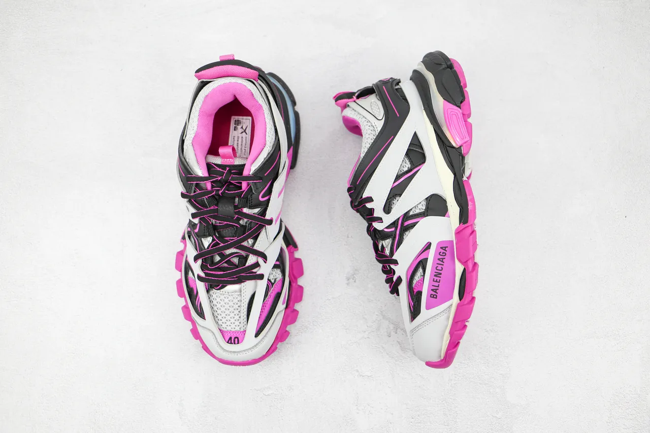 Balenciaga Track Trainer White Pink Black Chunky Sneakers 3