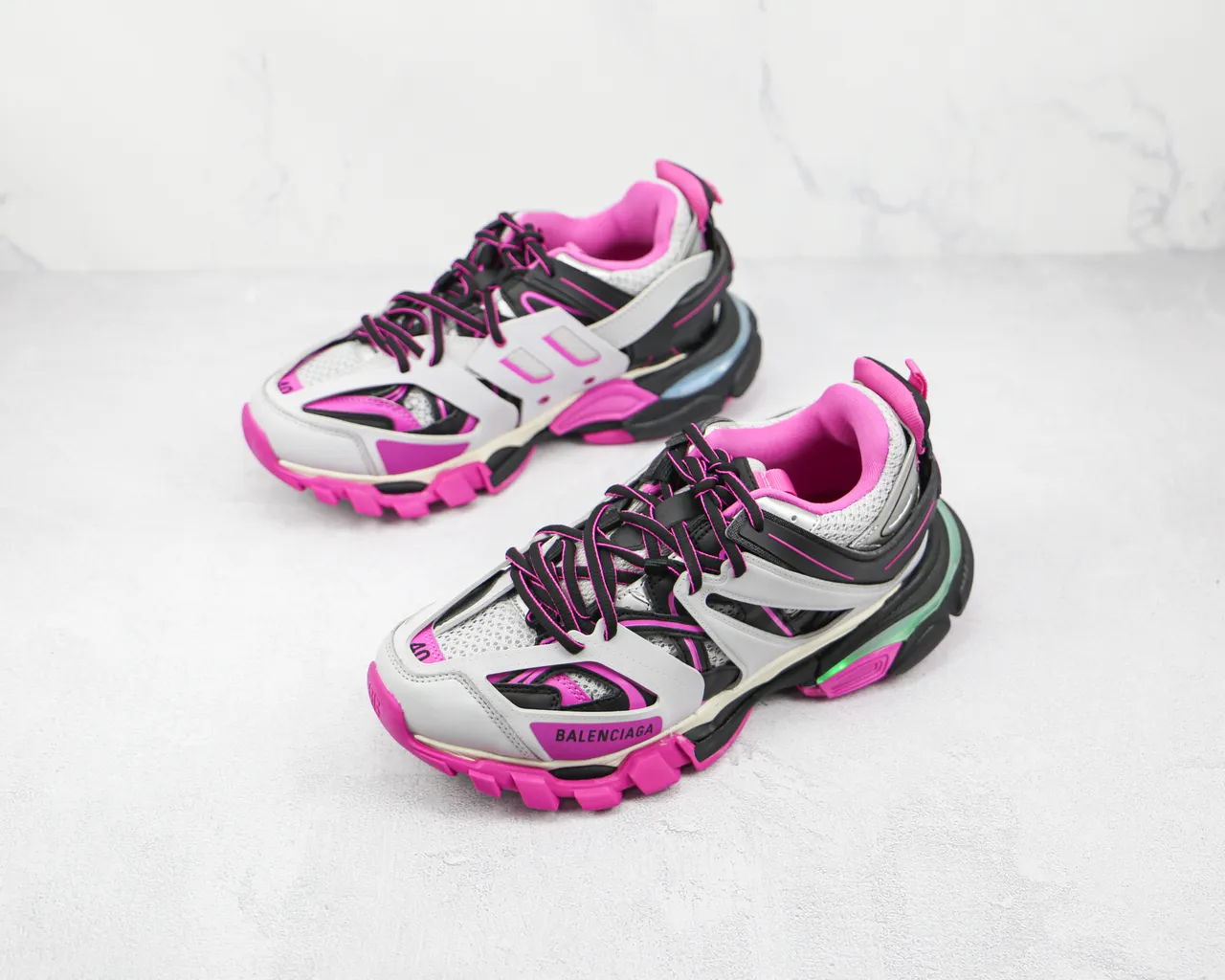 Balenciaga Track Trainer White Pink Black Chunky Sneakers 4