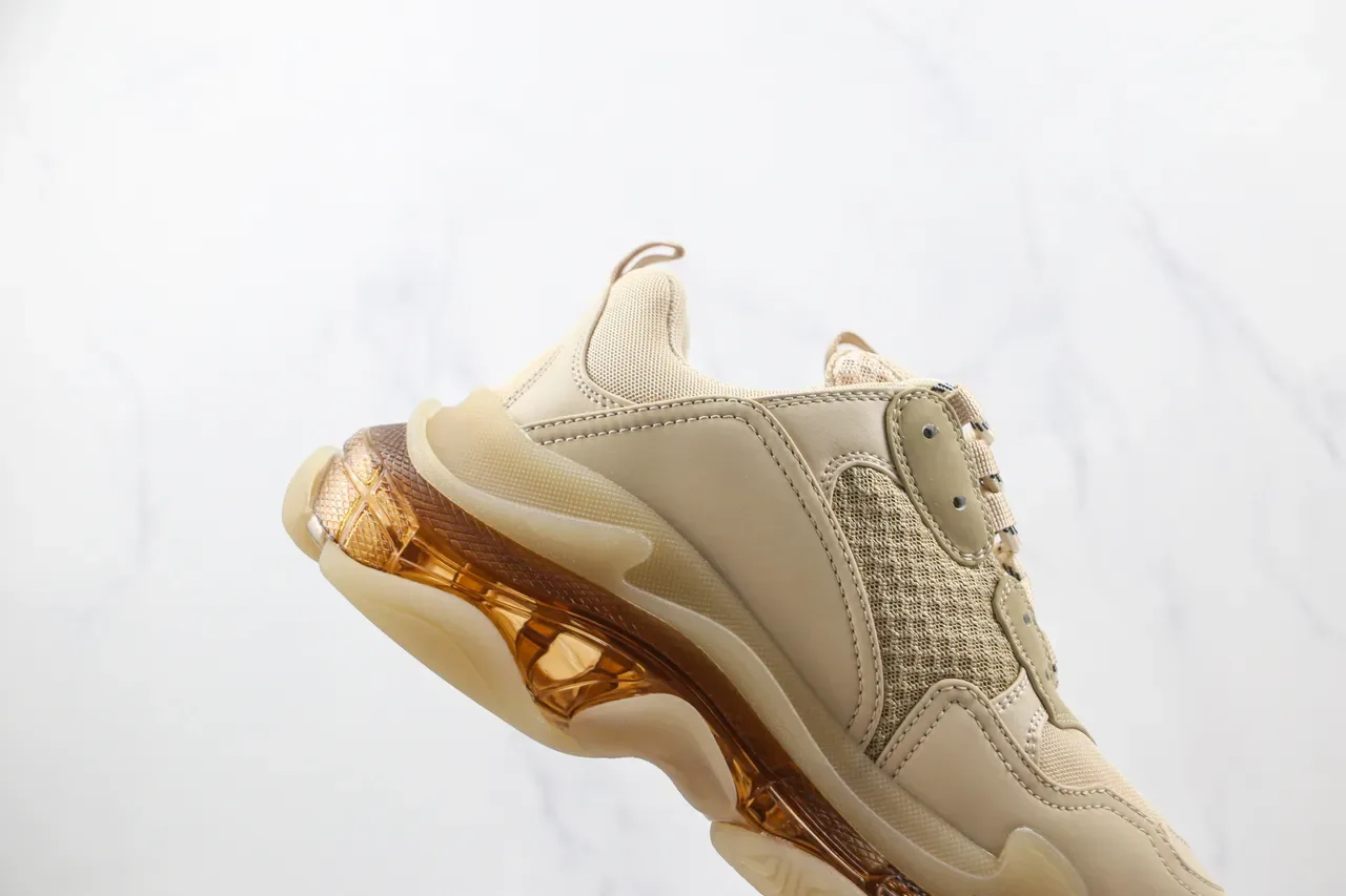 Balenciaga Triple S Bege e Âmbar Sneakers Chunky Translúcidas 5