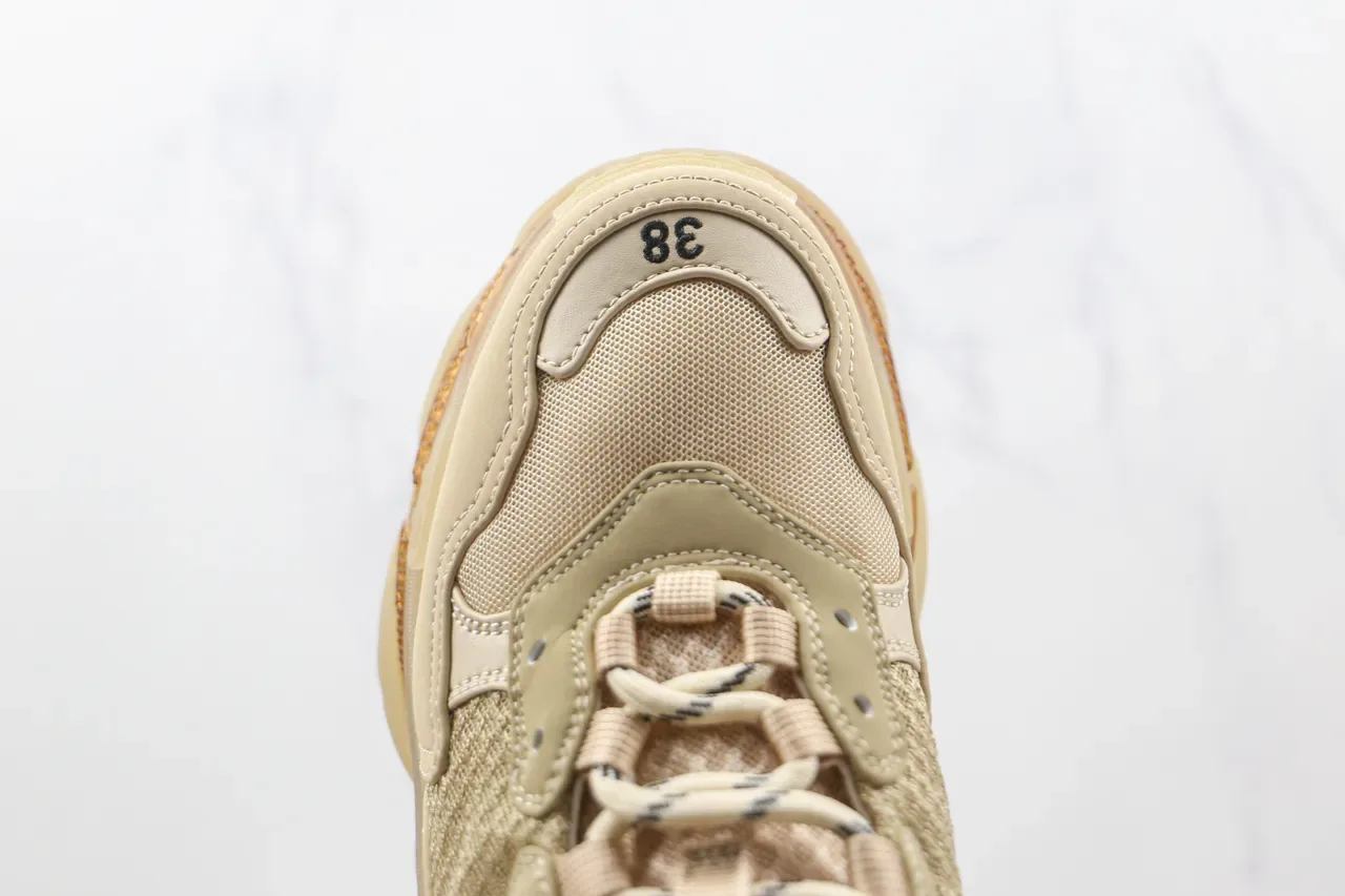 Balenciaga Triple S Bege e Âmbar Sneakers Chunky Translúcidas 6