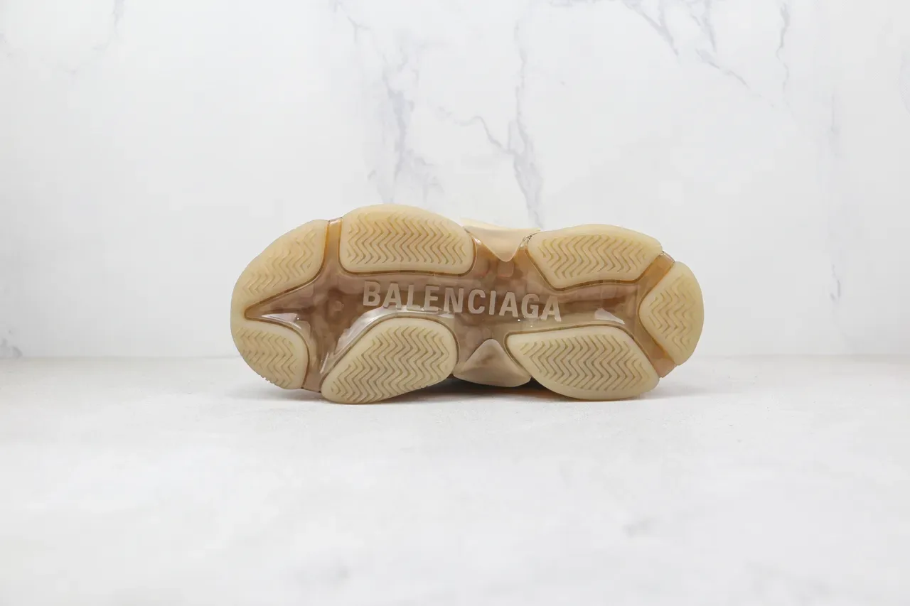 Balenciaga Triple S Bege e Âmbar Sneakers Chunky Translúcidas 8