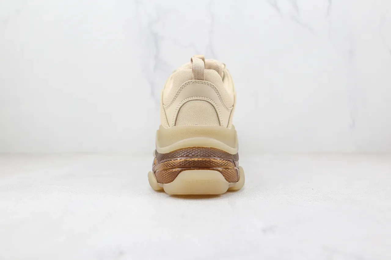 Balenciaga Triple S Bege e Âmbar Sneakers Chunky Translúcidas 9