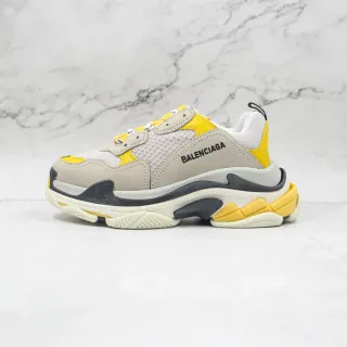 Balenciaga Triple S Beige Yellow Gray zapatillas con suela gruesa