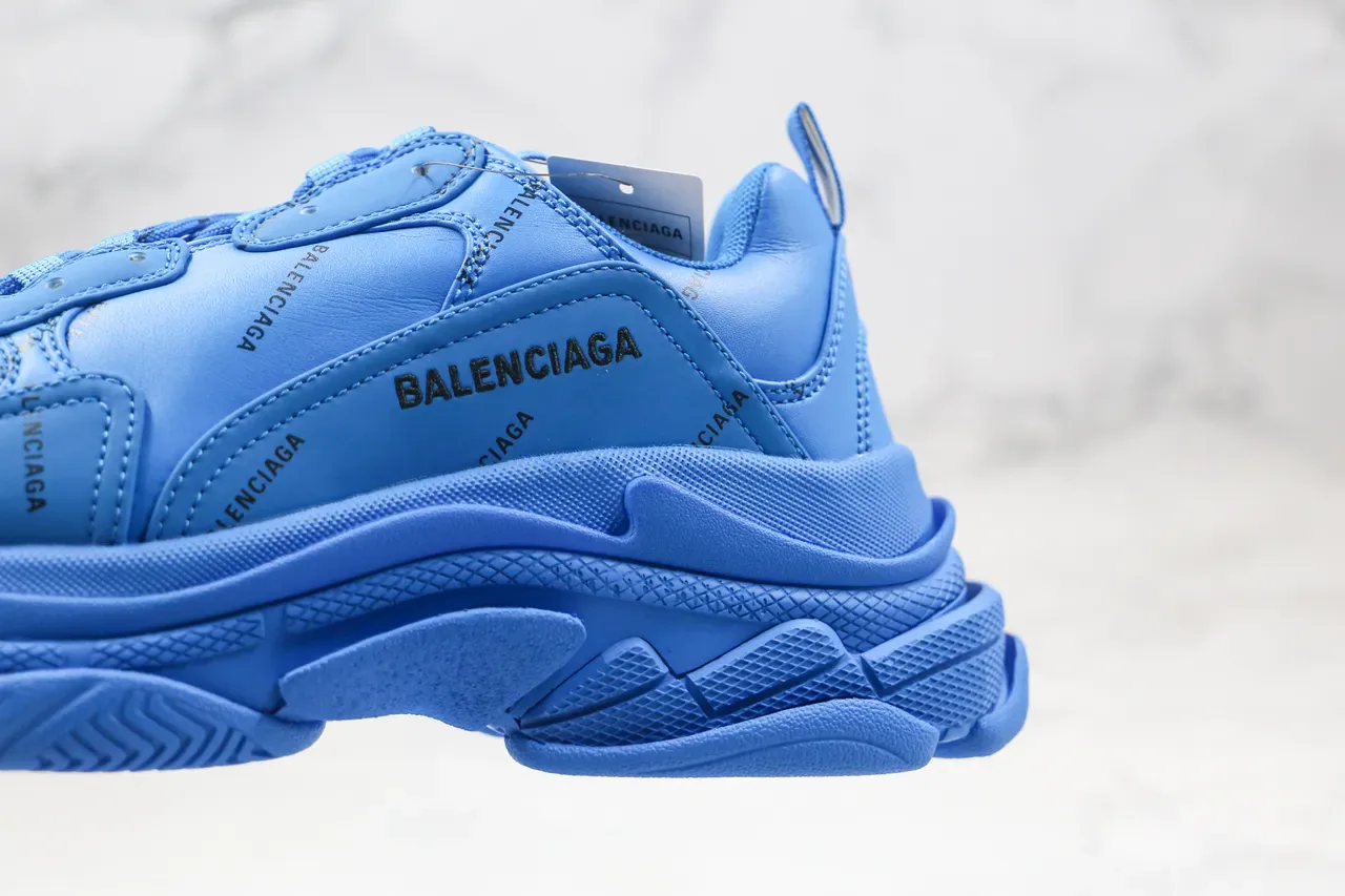 Balenciaga Triple S Sneakers Chunky Bleu Monochromatique 6