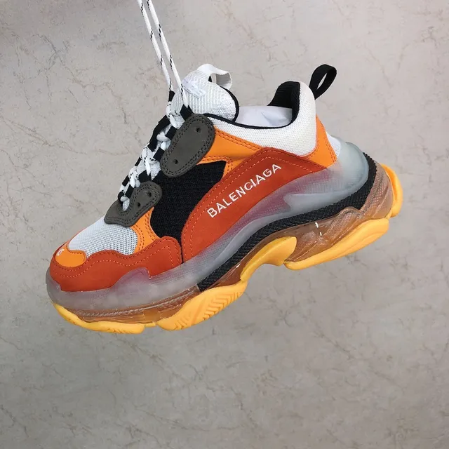Balenciaga Triple S sneakers orange jaune blanc à semelle épaisse 2