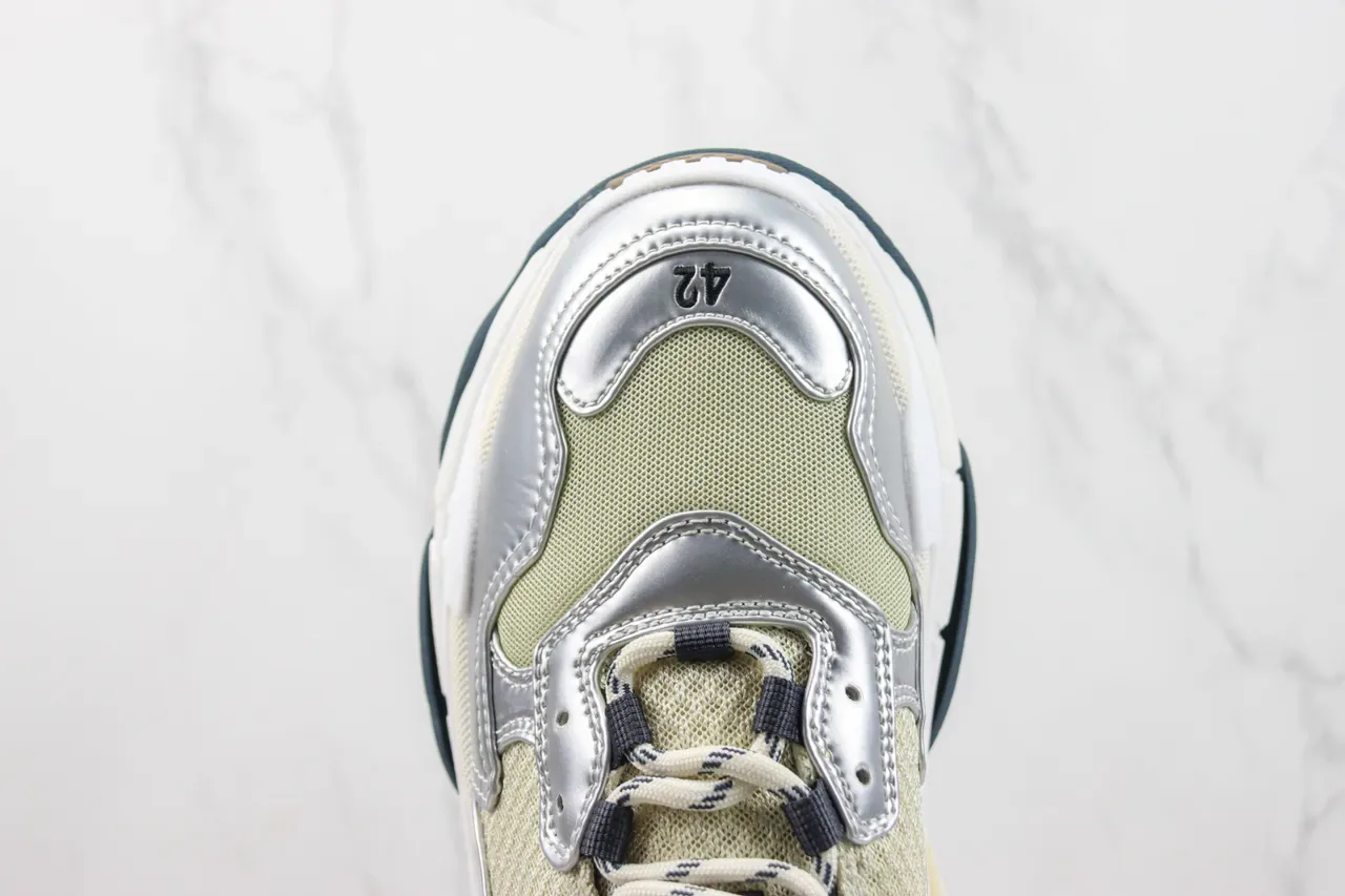 Balenciaga Triple S Argent et Jaune Pâle Sneakers Chunky 6
